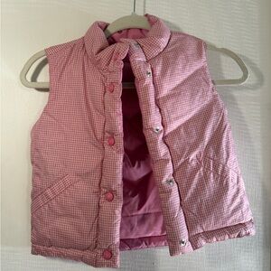 GAP Kids Pink Gingham Reversible Girls Size 4T Puffer Vest